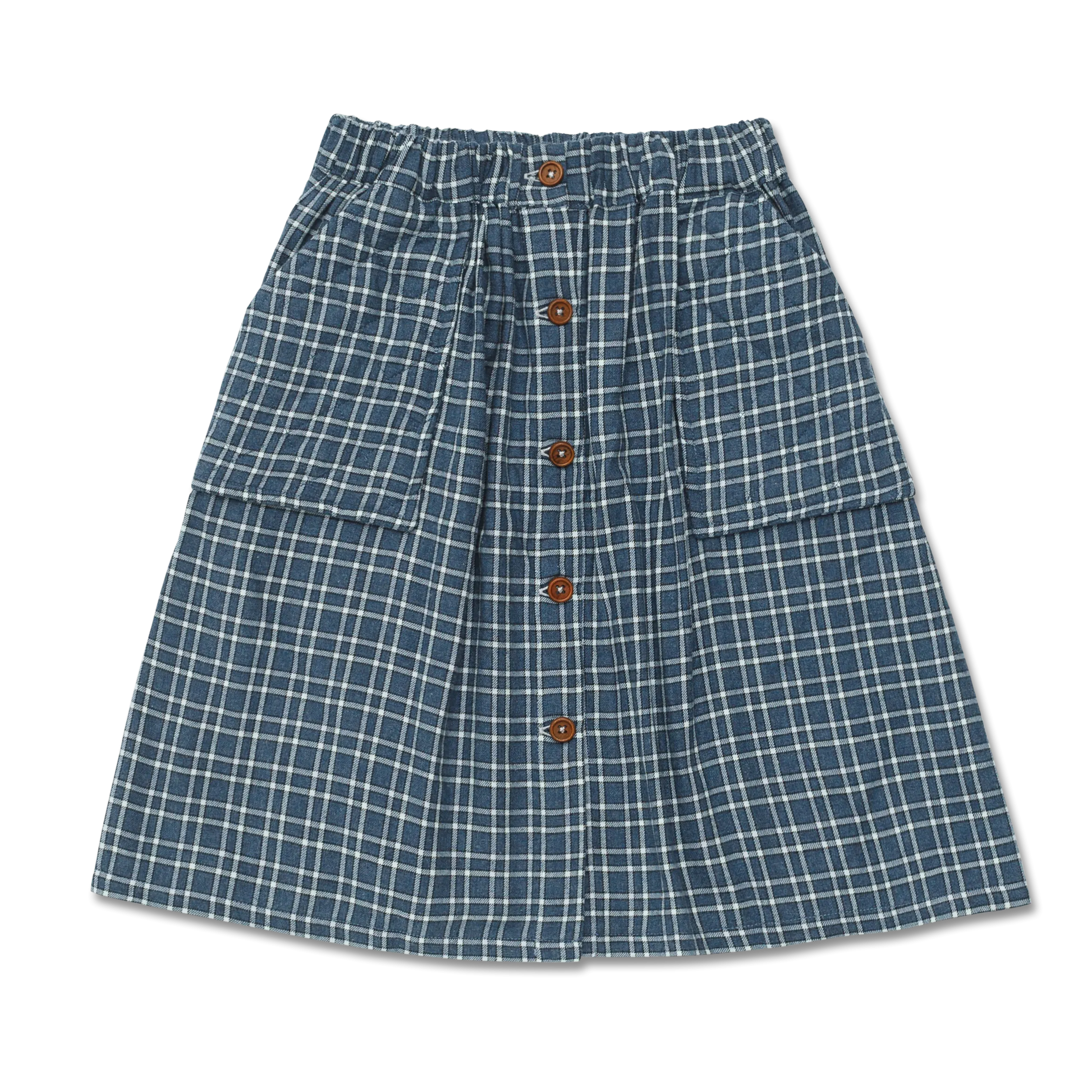 Wander   Wonder Blue Multi Plaid Quilted Skirt