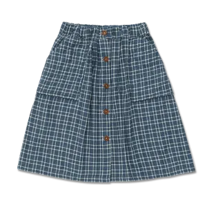 Wander   Wonder Blue Multi Plaid Quilted Skirt