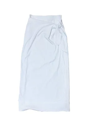 White Ribbed Maxi Swim Skirt