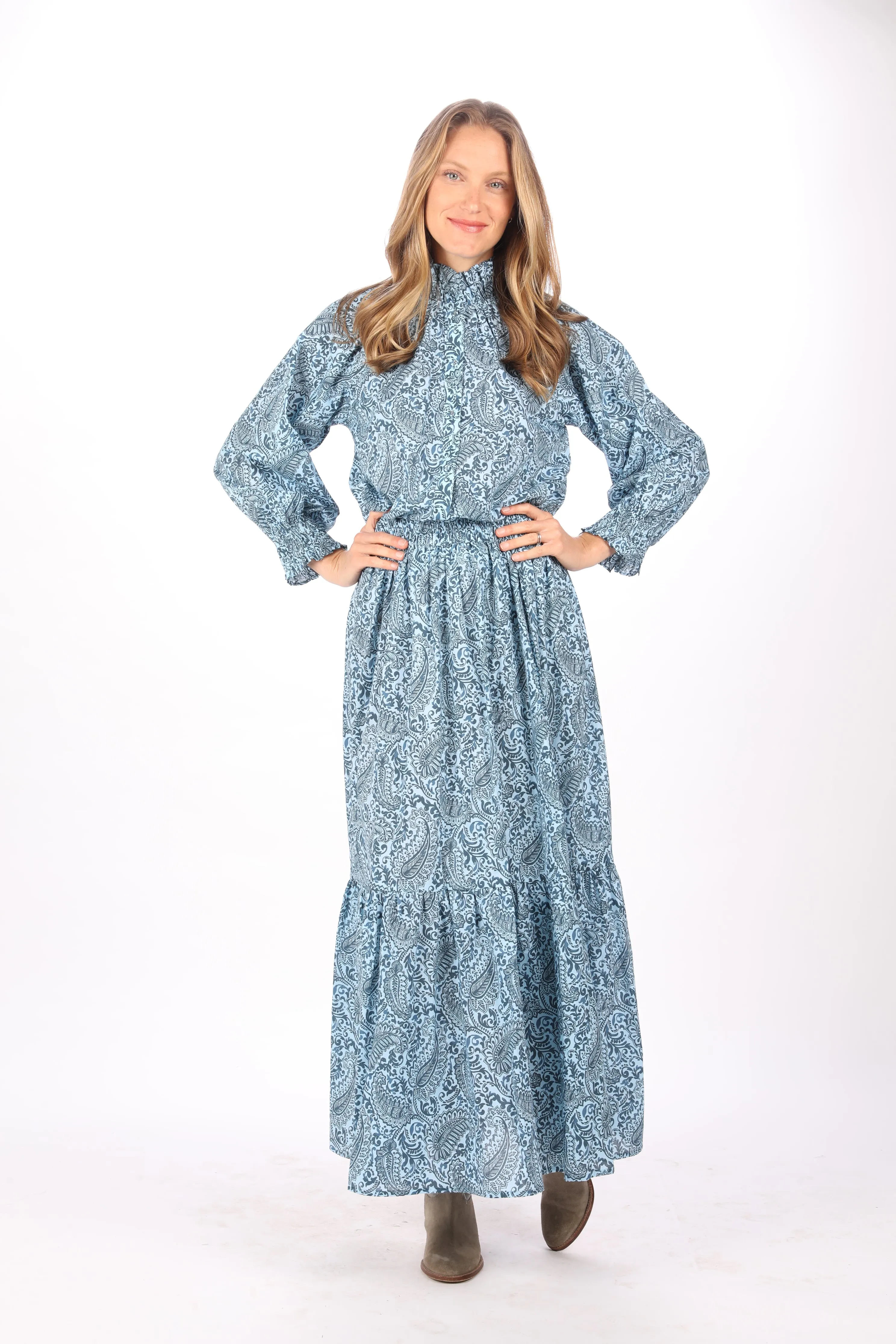 Willow Skirt. Blue Paisley