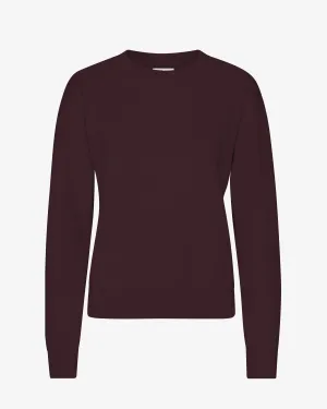 Women Classic Organic Crew - Oxblood Red
