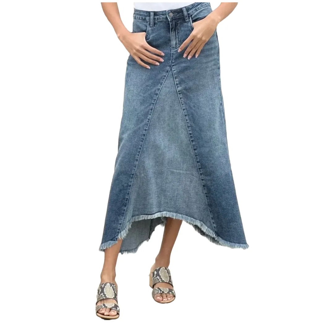 Women's Wash Lab Denim Long Skirt