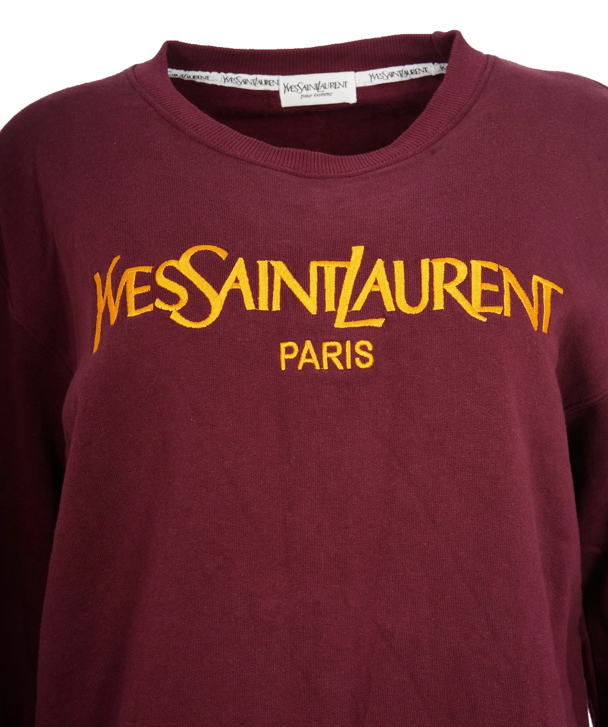 YSL Burgundy Crewneck Jumper Size M  ALL0563