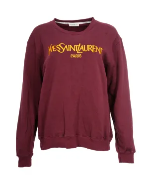 YSL Burgundy Crewneck Jumper Size M  ALL0563