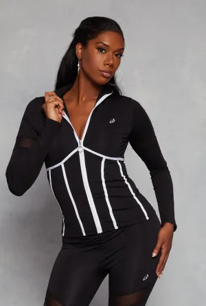 Zip Front Mesh Detail Track Jacket